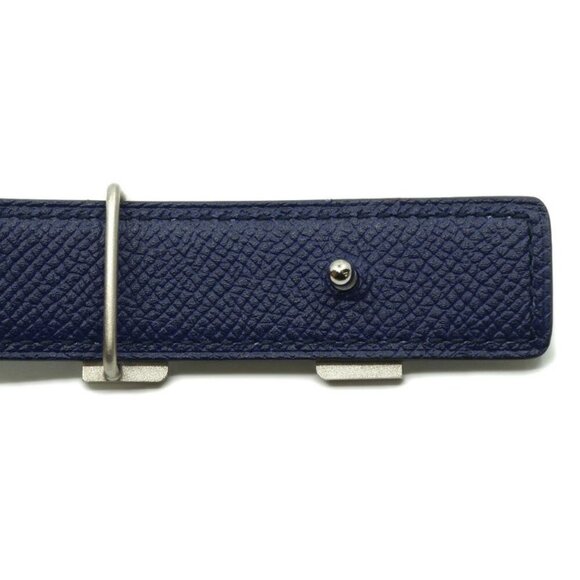 Hermes Constance Belt Logo Black Navy Silver Swift Veau main image 4